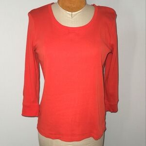 Jones New York Sport red scoop neck top Sz L